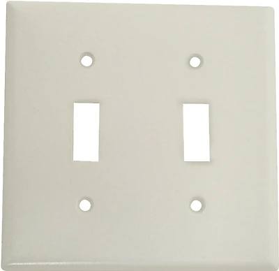 Arrow Hart 2139W-BOX 2-Gang Toggle Wall Plate, White High-Gloss, 4-1/2 x 4-9/16 In