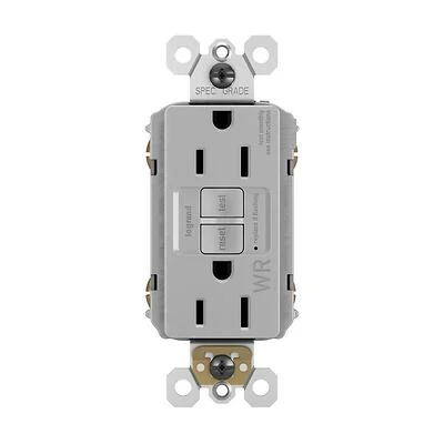Pass & Seymour Radiant GFCI Outlet, Gray, 120-Volt, 15-Amp