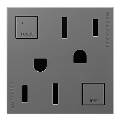 Legrand adorne AGFTR2152M4 GFCI Outlet, 125 VAC, 15 A, NEMA: NEMA 5-15R, Magnesium