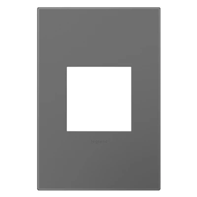 Pass & Seymour adorne Series AWP1G2MG6 Wallplate, 5.13 in L, 3.45 in W, 1-Gang, Polycarbonate, Magnesium, Frosted