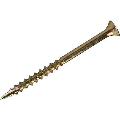 Grip-Rite #8 x 1-3/4-in Gold Yellow Zinc Bugle-Head Interior Wood Screws (5-lbs)