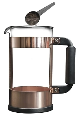 Melrose Borosilicate French Press Coffee Maker, Glass/Copper, 8 Cups