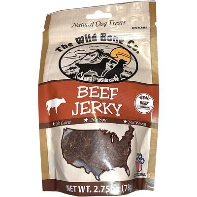 Wild Bone Co 1960.6 Beef Jerky Dog Treat, Grain-Free, 2.75 Oz