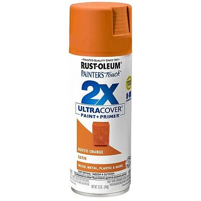 Painter's Touch 2X Spray Paint, Satin Rustic Orange, 12-oz.
