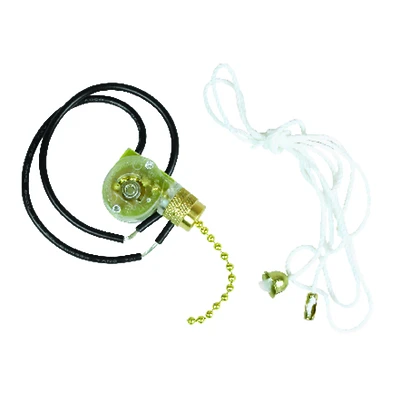 Jandorf 60304 Pull Chain Switch, 250V, 3A, Brass