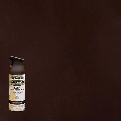 Rust-Oleum Universal 247570 Satin Spray Paint, Espresso Brown, 12 Oz