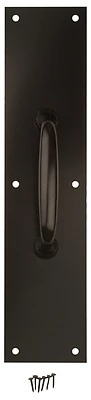 Door Pull Plate, Oil Rubbed Bronze, 3-1/2 x 15 In.