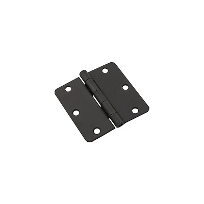 Door Hinge, 1/4 In. Round Corners, Black, 3-1/2 In.