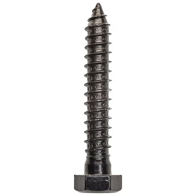 Lag Bolt, Black, 1/2 x 3 In.