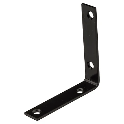 Corner Brace, Black, 3-1/2 x 3/4 In.