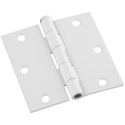 Door Hinge, Interior, Square-Edge, White, 3-1/2 In., 3-Pk.