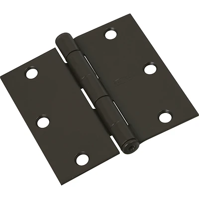 National Hardware Door Hinge, Interior, Square-Edge, Oil-Rubbed Bronze, 3-1/2 In.