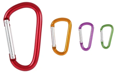 Interlocking Spring Snap, Steel, Assorted Sizes, Colors, 4-Pk.