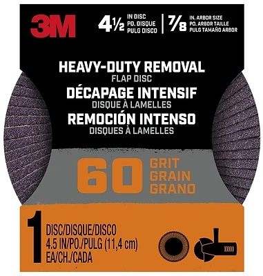 3M FLPDISC4.5IN60 Hookit Flap Grinding Disc, 60-Grit, 4.5 In.