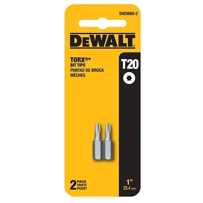 T20 Torx Bit Tip, 1 In., 2-Pk.