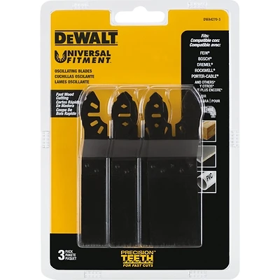 Oscillating Tool Blades, 1-1/4 In.Precision Tooth, Universal