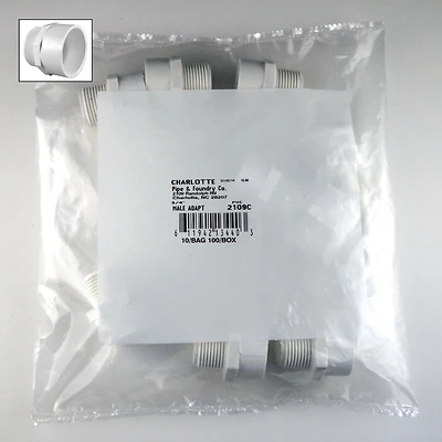 Schedule 40 PVC Adapter, 3/4 In., MIP, 10-Pk.
