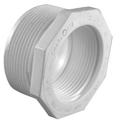Schedule 40 PVC Reducing Bushing, 2 x 1-1/4 In., Male x Female