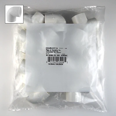 Schedule 40 PVC 90-Degree Pipe Elbow, 3/4 In., 10-Pack