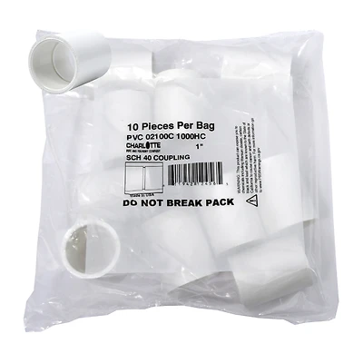 Schedule 40 PVC Pressure Coupling, 1 In., 10-Pk.
