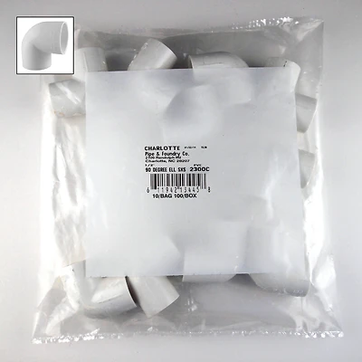 Schedule 40 PVC 90-Degree Pipe Elbow, 1/2 In., 10-Pack