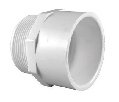 Schedule 40 PVC Male Adapter, White, 4 In.
