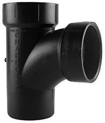 ABS/DWV Sanitary Street Tee, Spigot x Hub x Hub, 1-1/2 In.