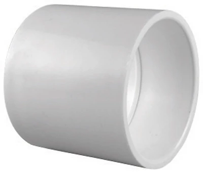 Schedule 40 PVC Pressure Coupling, Slip x Slip, White, 3 In.