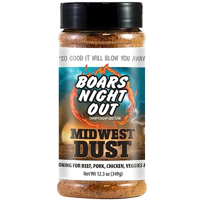 Boar's Night Out OW86540 Midwest Dust BBQ Rub, 12.3 oz, 6-Pack