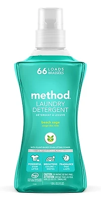 Method 01489 Laundry Detergent, Beach Sage, 53.5 Oz, 66 Loads
