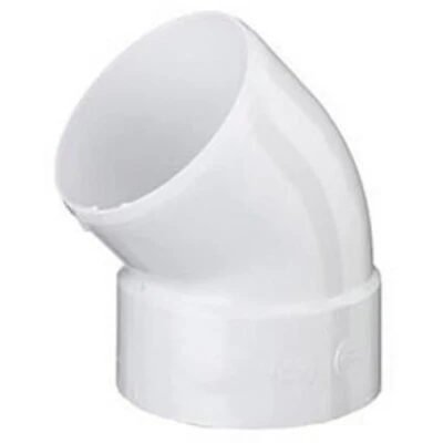 PVC Pipe Sewer & Drain 45-Degree Street Elbow, 4 In.