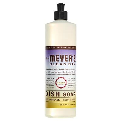 Mrs. Meyer's Clean Day 11383 Liquid Dish Soap, Compassion Flower, 16 fl oz