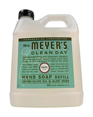 Mrs. Meyer's 14163 Basil Liquid Hand Soap Refill, 33 oz.