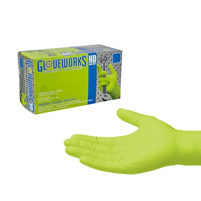 Nitrile Gloves, Heavy-Duty, Green, Medium, 100-Ct.
