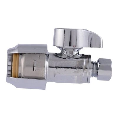 Push-Fit Straight Stop Valve, Quarter Turn, 1/2 x 1/4 In.