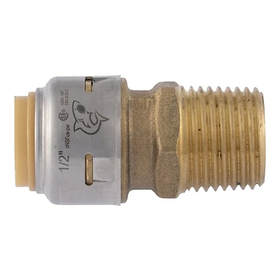 SharkBite UR120A4 Push-to-Connect Pipe Connector, 1/2 In. MNPT, 4-Pk.