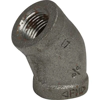 Anvil 8700126256 Black Malleable Iron 45-Degree Pipe Elbow, 1 In.