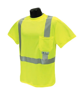 Radians ST11-2PGS-L Hi-Vis Green Safety T-Shirt, Class 2, Large
