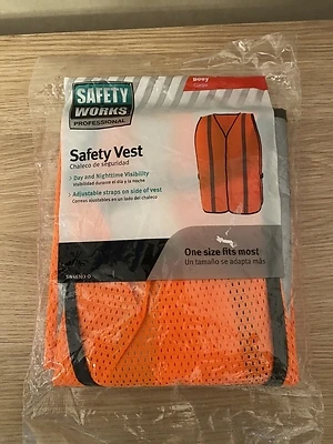Safety Works PRO56103-O Hi-Viz Orange Mesh Safety Vest, One Size