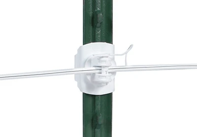 Electric Fence T-Post Insulator, Universal, White, 20-Pk.