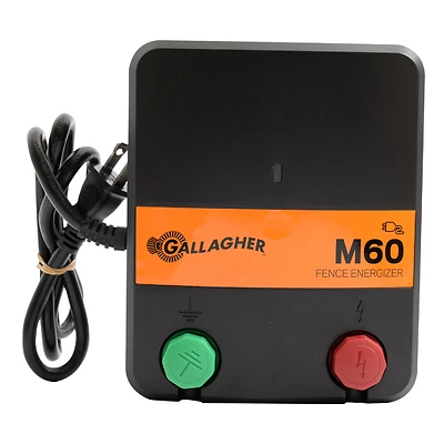 Gallagher G383414 M60 Electric Fence Charger, 0.6 Joules, 110-Volt