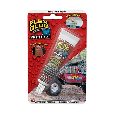 Flex Seal Flex Glue Mini Rubberized Waterproof Adhesive, White, 0.75 oz