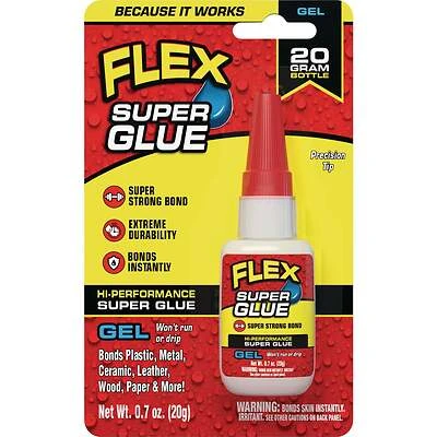 Flex Super Glue Gel, SGGELB20, 20g Bottle