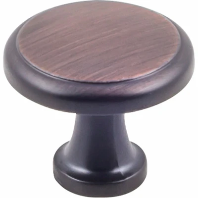 Hardware Resources K997BORB-10 Cabinet Knob, Traditional, 1-3/16 in Dia, Zinc, Brushed Oil-Rubbed Bronze, 10/PK