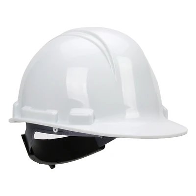 Safety Works SWX00346 Hard Hat, Cap Style, 4-Point Ratchet Suspension, White