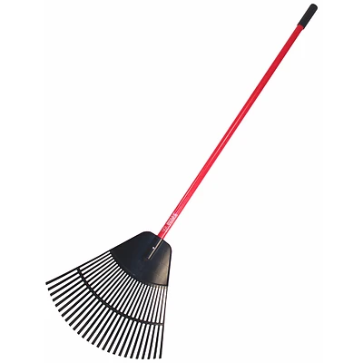 24-In. Poly Leaf Rake, Fiberglass Handle