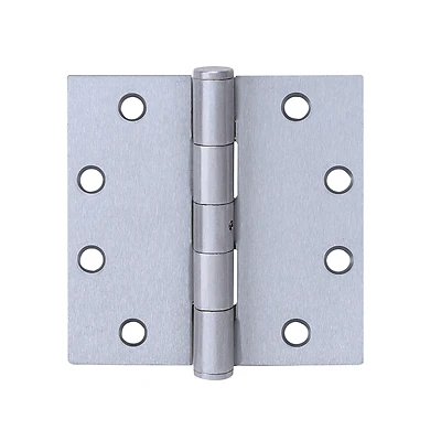 Ball-Bearing Hinge, Square Corners, Satin Stainless Steel, 3.5 x 3.5 In.