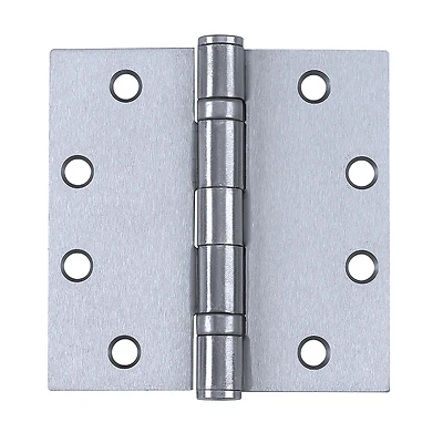 Ball-Bearing Hinge With Non-Removable Pin, Satin Stainless Steel, 4 x 4 In.
