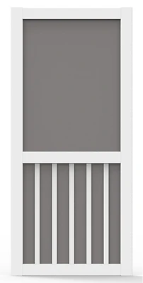 5-bar 36 In. W X 80 In. H White Vinyl Screen Door With Hardware