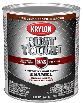 Rust Tough Oil-based Gloss Rust Control Enamel, Brown, 1 Qt. - Pack Of 2